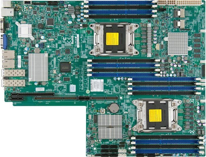 SUPERMICRO X9DRW-7TPF Server Motherboard, Propietory WIO, Intel C602, Dual LGA 2011, E5-2600v2, 16x DDR3, 2x10GBe LAN SUPERMICRO