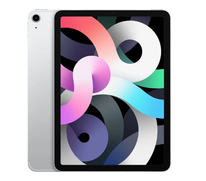 APPLE iPad Air 10.9 inch Wi-Fi+Cellular 64GB-Silver (4th Gen)-10.9' Retina Display,12 MP Wide Camera,A14 Bionic chip with Neural Engine,iPadOS 14 APPLE