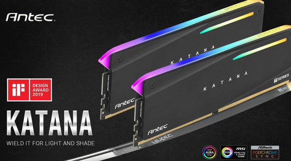 ANTEC Katana RGB 16GB (2x8GB) DDR4 3200MHz C16 16-18-18-38, PC4-25600 MB/s, 1.35V Desktop High Performance Gaming Memory ANTEC
