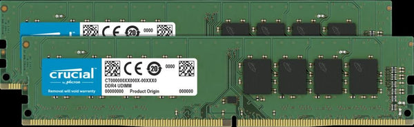 MICRON (CRUCIAL) 64GB (2x32GB) DDR4 UDIMM 2666MHz CL19 DR x8 Dual Channel Desktop PC Memory RAM MICRON