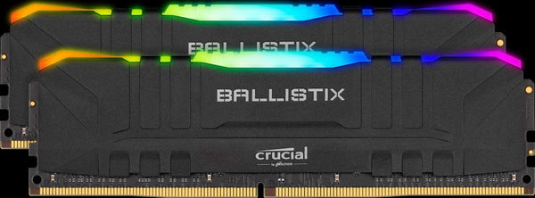 MICRON (CRUCIAL) Ballistix RGB 32GB (2x16GB) DDR4 UDIMM 3200MHz CL16 Black Aluminum Heat Spreader Intel XMP2.0 AMD Ryzen Desktop PC Gaming Memory MICRON