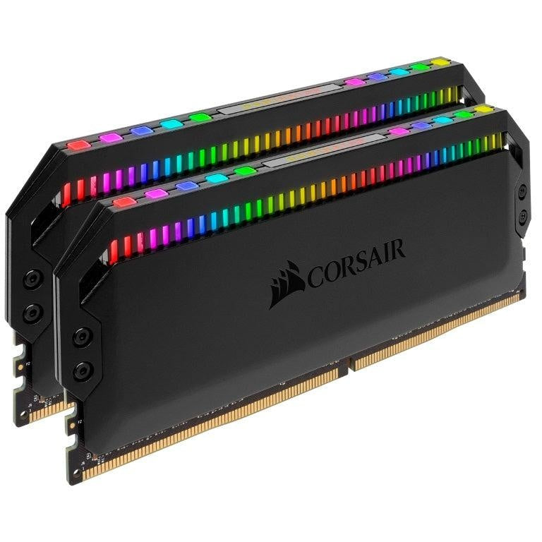 CORSAIR Dominator Platinum RGB 16GB (2x8GB) DDR4 3200MHz CL16 DIMM Unbuffered 16-18-18-36 XMP 2.0 Black Heatspreader RGB LED 1.35V Desktop PC Gaming M CORSAIR