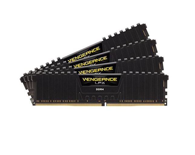 CORSAIR Vengeance LPX 32GB (4x8GB) DDR4 3200MHz C16 Black Heat Spreader Desktop Gaming Memory Black AMD Optimized CORSAIR