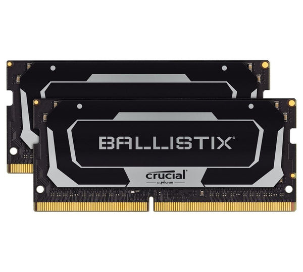 MICRON (CRUCIAL) Ballistix 32GB (2x16GB) DDR4 SODIMM 2666MHz CL16 Black Aluminum Heat Spreader Intel XMP2.0 AMD Ryzen Notebook Gaming Memory MICRON