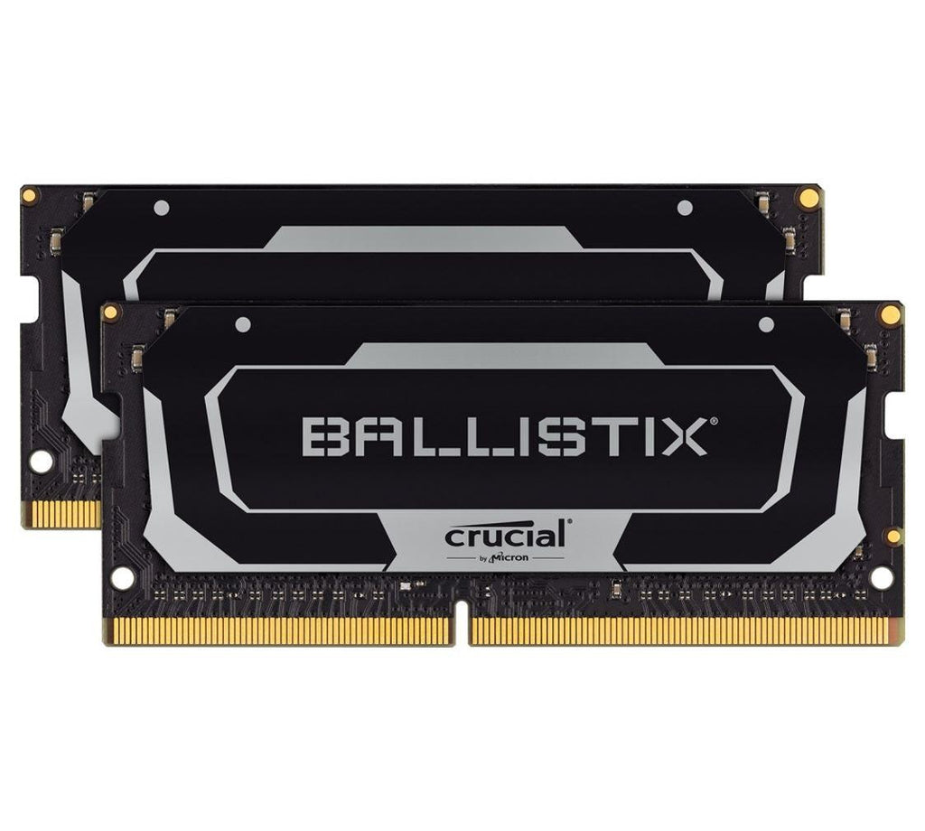 MICRON (CRUCIAL) Ballistix 16GB (2x8GB) DDR4 SODIMM 2666MHz CL16 Black Aluminum Heat Spreader Intel XMP2.0 AMD Ryzen Notebook Gaming Memory MICRON