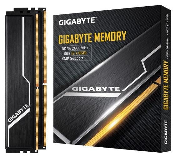 GIGABYTE Gaming Memory 16GB (2x8GB) DDR4 2666MHz C16 1.2V 16-16-16-35 XMP 2.0 Dual Channel Kit Aluminum Black Heatsinks PC Desktop RAM GIGABYTE