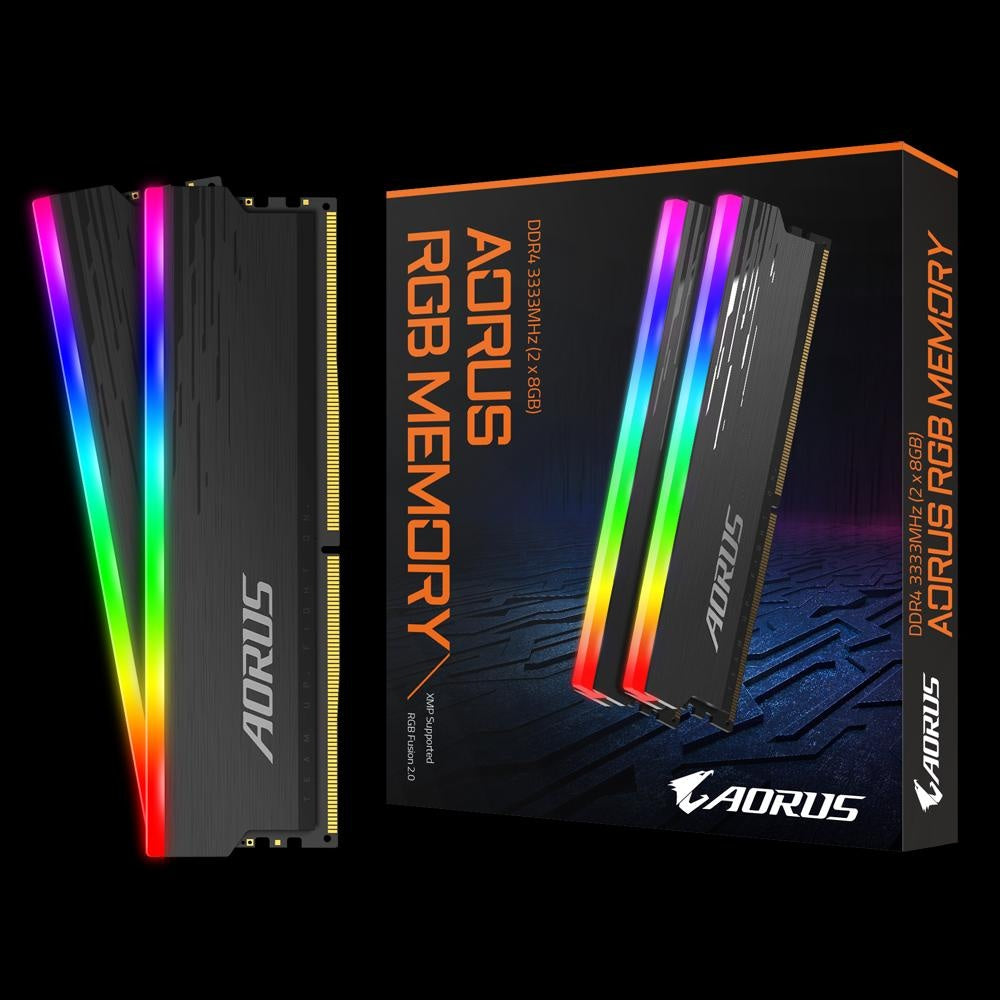 GIGABYTE AORUS RGB Memory DDR4 3333MHz 16GB Memory Kit, Supports AORUS Memory Boost and RGB Fusion 2.0, Selected High Quality Memory ICs, 100% Sorted GIGABYTE