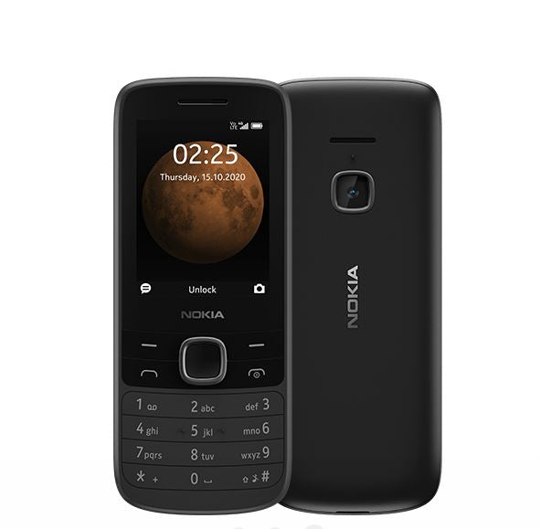 NOKIA 225 4G Black- 2.4' Display, Unisoc T117 CPU, 64MB ROM,128MB RAM, 16GB MicroSD card (included inside phone), 0.3 MP Camera, Dual SIM NOKIA