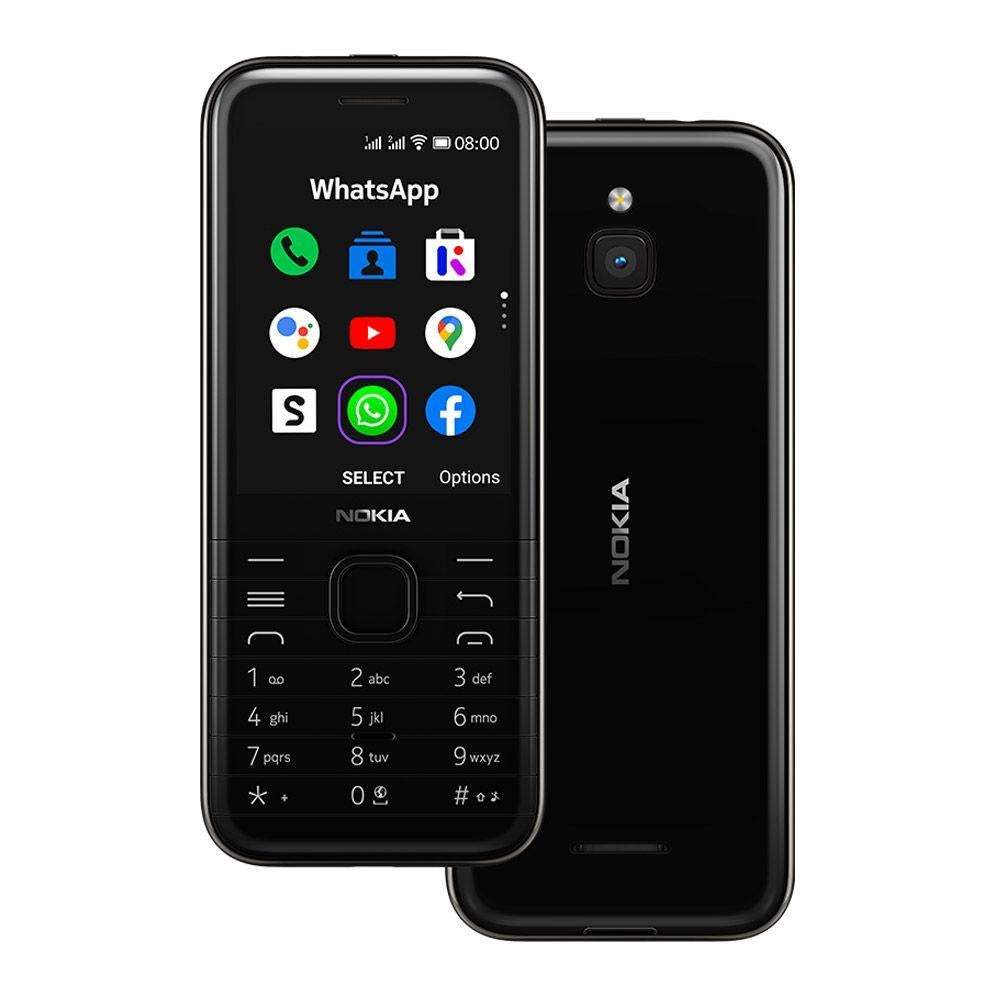 NOKIA 8000 4G Black 2.8' Screen,4GB Memory, 512 MB RAM, 2MP Rear Camera, Dual SIM, 1500mAh Removeable Battery, WiFi Support NOKIA
