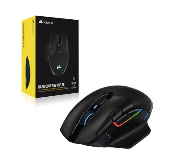 CORSAIR DARK CORE RGB SE PRO Gaming Mouse - Black, Wire, Wireless Qi Charging, CORSAIR
