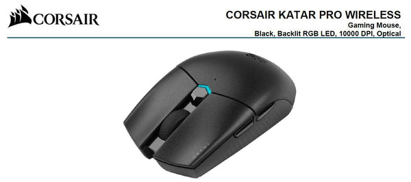 Corsair Katar PRO Wireless Gaming Mice, Ultra Light Weight,  Sub-1ms Slipstream Wireless connection, ICUE Software, CORSAIR