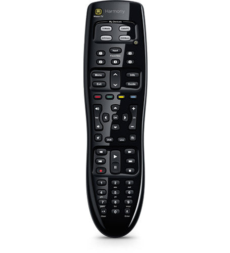 Logitech Harmony 350 Remote Universal Remote Control Most compatible One-touch entertainment 5 channel presets LOGITECH