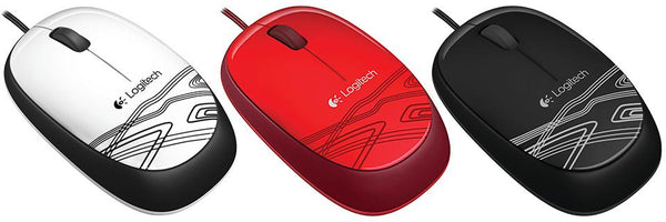 Logitech M105 Corded Optical Mouse Red - High-definition optical tracking Full-size comfort Ambidextrous design (LS) LOGITECH
