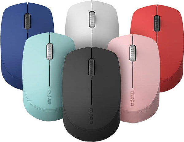 RAPOO M100 2.4GHz & Bluetooth 3 / 4 Quiet Click Wireless Mouse Pink  - 1300dpi Connects up to 3 Devices, Up to 9 months Battery Life RAPOO
