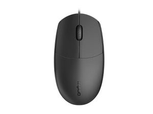 RAPOO N100 Wired USB Optical 1600DPI Mouse Black - No Driver Required/ Designed for Notebook Laptop Desktop PC ~ MOD - N1162 RAPOO