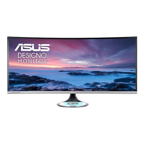 ASUS MX38VC 37.5' Ultra-wide Curved Monitor UWQHD, 2300R Curvature, Frameless, Qi Wireless Charger, Bluetooth, Flicker Free, Blue Light Filter ASUS