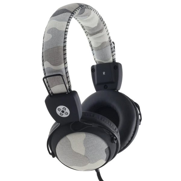 MOKI Camo Headphones w/In-Line Mic- Grey MOKI