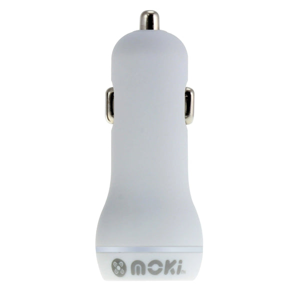 MOKI Dual USB Car Charger - White MOKI