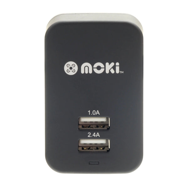 MOKI Dual USB Wall Charger - Black MOKI