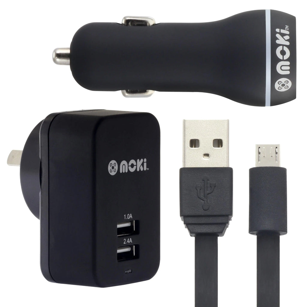 MOKI Micro-USB SynCharge Cable + Car + Wall MOKI