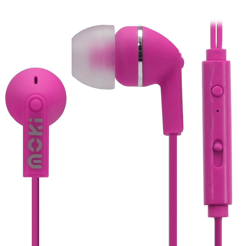 MOKI Noise Isolation Earbuds with microphone & control - PINK MOKI