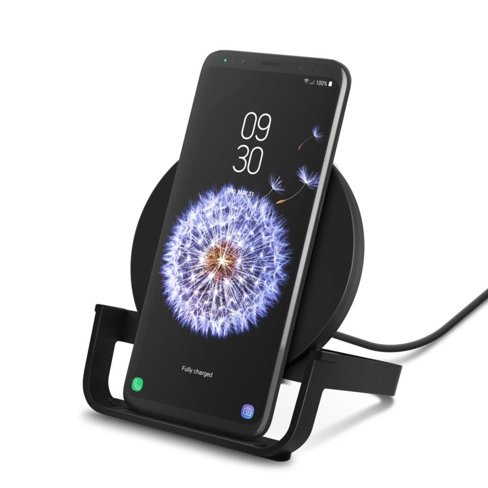 BELKIN Boost Charge Wireless 10W Charging Stand Black - Qi-enabled, LED Light Indicates, Case Compatible With Most Lightweight Cases BELKIN