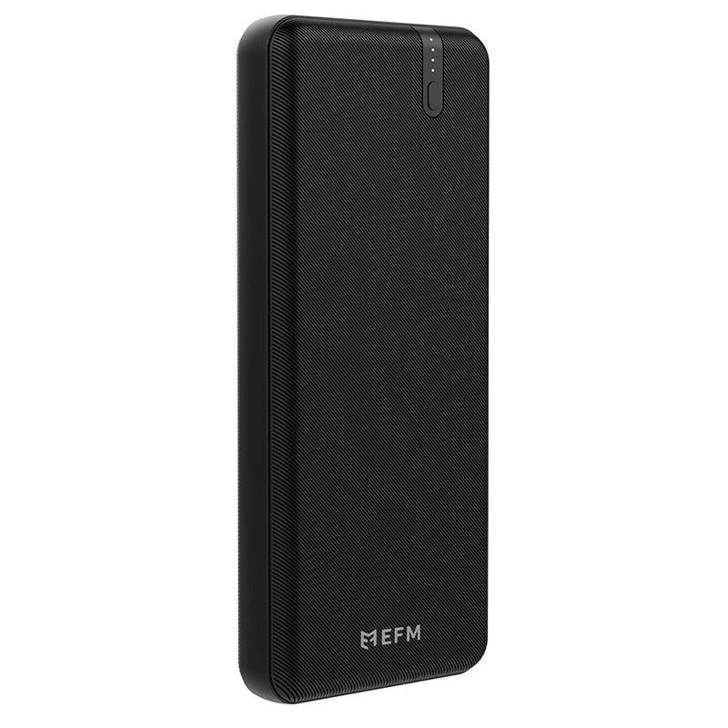 EFM 20000mAh Portable Power Bank-Black With Type C PD18W and QC3.0 Dual USB-A Ports EFM