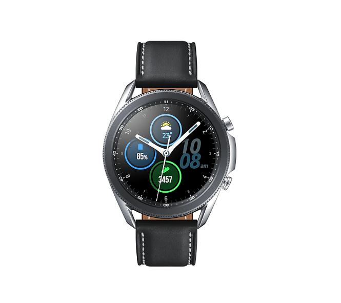 SAMSUNG Galaxy Watch3 Bluetooth (45mm) Mystic Silver - 1.4' Super AMOLED Display,1.15GHz Dual Core CPU, Tizen OS,  8GB ROM,1GB RAM, 340mAh Battery SAMSUNG