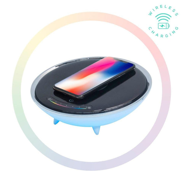 mbeatÂ® Wireless Charging Station with RGB Colour Lighting Charging Stand - Compatible with iPhone 8/8 PLUS/X/Galaxy S8 MBEAT
