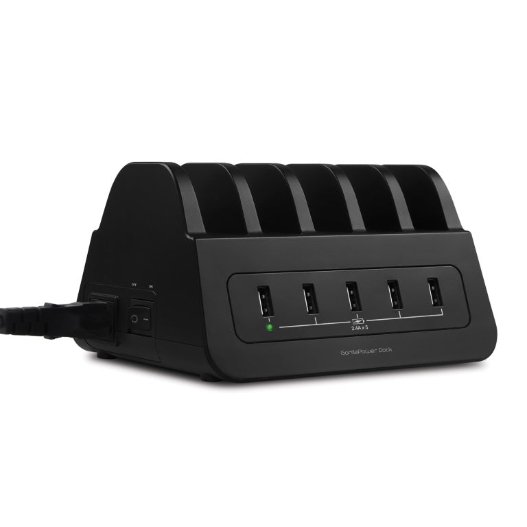 mbeatÂ® Gorilla Power Dock 5-Port 60W USB Charging Dock with 2 AU Power Sockets - 5 Device Fast Charge Station/ iPhone/iPad/Andriod Smart Phone/Tablet MBEAT