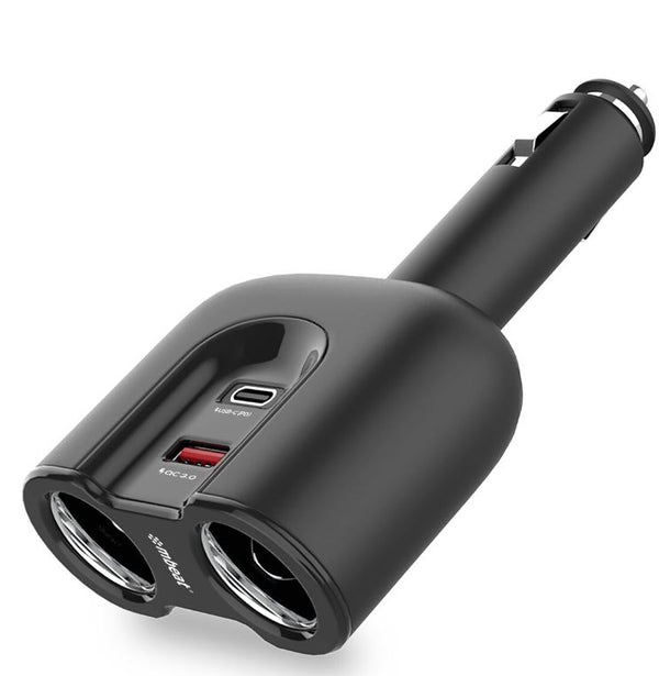 mbeatÂ® Gorilla Power Dual Port USB-C PD & QC3.0 Car Charger with Cigar Lighter Splitter MBEAT