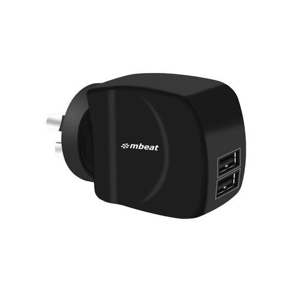 mbeatÂ® Gorilla Power Duo 3.4A Dual USB Ports Smart Charger - Charge 2 Smartphones or Tablets Simultaneously MBEAT