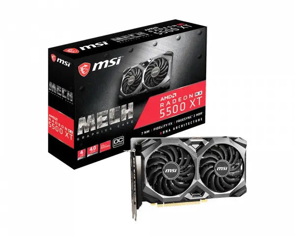 MSI AMD Radeon RX 5600 XT MECH OC 6GB GDDR6 PCIe 4.0 Graphics Card 7680x4320 4xDisplays 3xDP HDMI 1600 MHz 51nm TORX FAN3.0 MSI