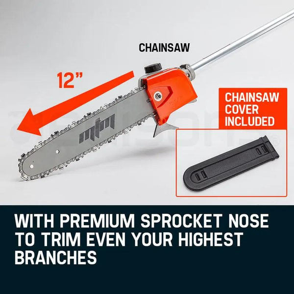 MTM 62CC Long Reach Pole Chainsaw Hedge Trimmer Pruner Chain Saw Cutter Multi Tool Deals499