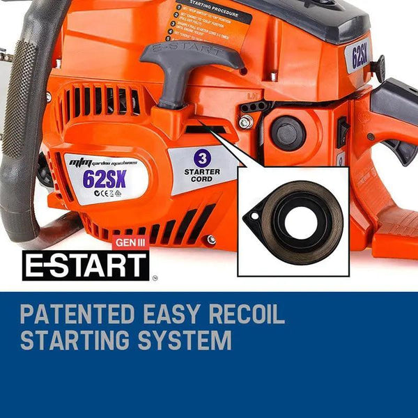 MTM Petrol Commercial Chainsaw 22 Bar E-Start Tree Pruning Chain Saw Top Handle Deals499
