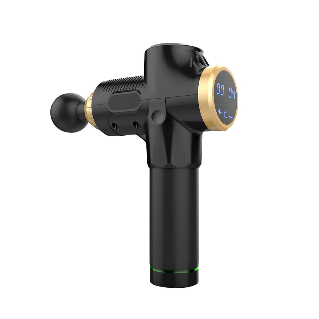 Massage Gun Electric Massager Vibration Muscle Therapy 4 Heads Percussion Black Deals499
