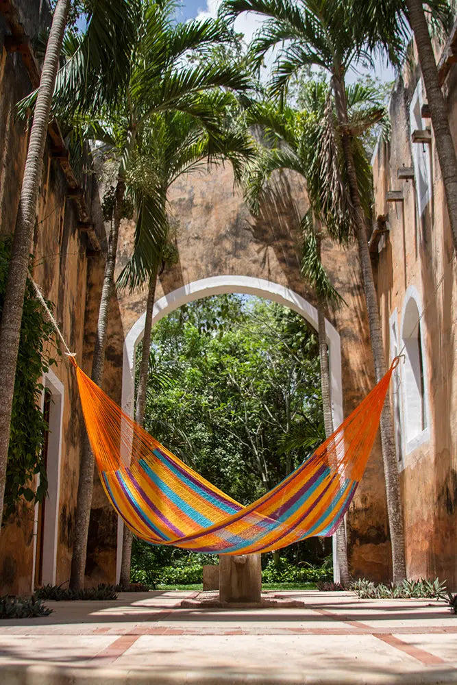 Mayan Legacy Queen Size Cotton Mexican Hammock in Alegra Colour Deals499