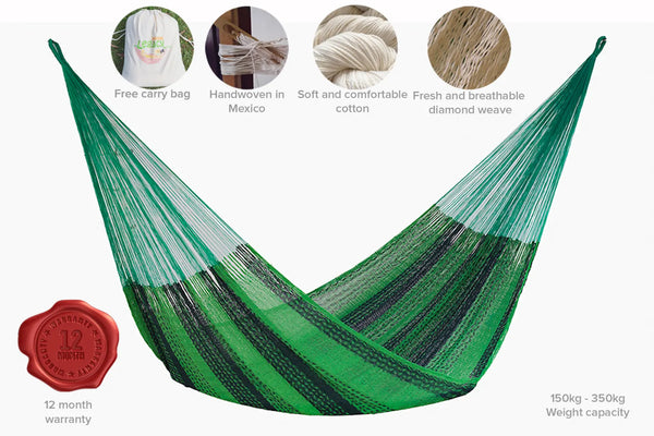 Mayan Legacy Queen Size Cotton Mexican Hammock in Jardin Colour Deals499
