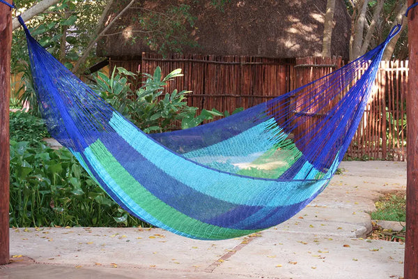 Mayan Legacy Queen Size Cotton Mexican Hammock in Oceanica Colour Deals499