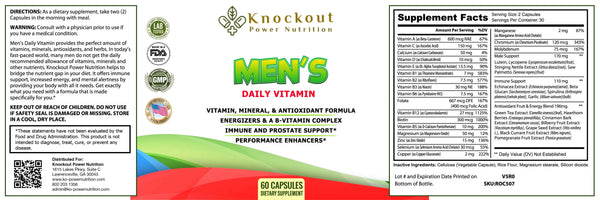 Men's Daily Vitamins Knockout Power Nutrition