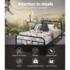 Metal Bed Frame Single Size Platform Foundation Mattress Base Leo Black Deals499