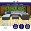 Milano 9 Piece Wicker Rattan Sofa Set Oatmeal Grey Outdoor Lounge Furniture Deals499