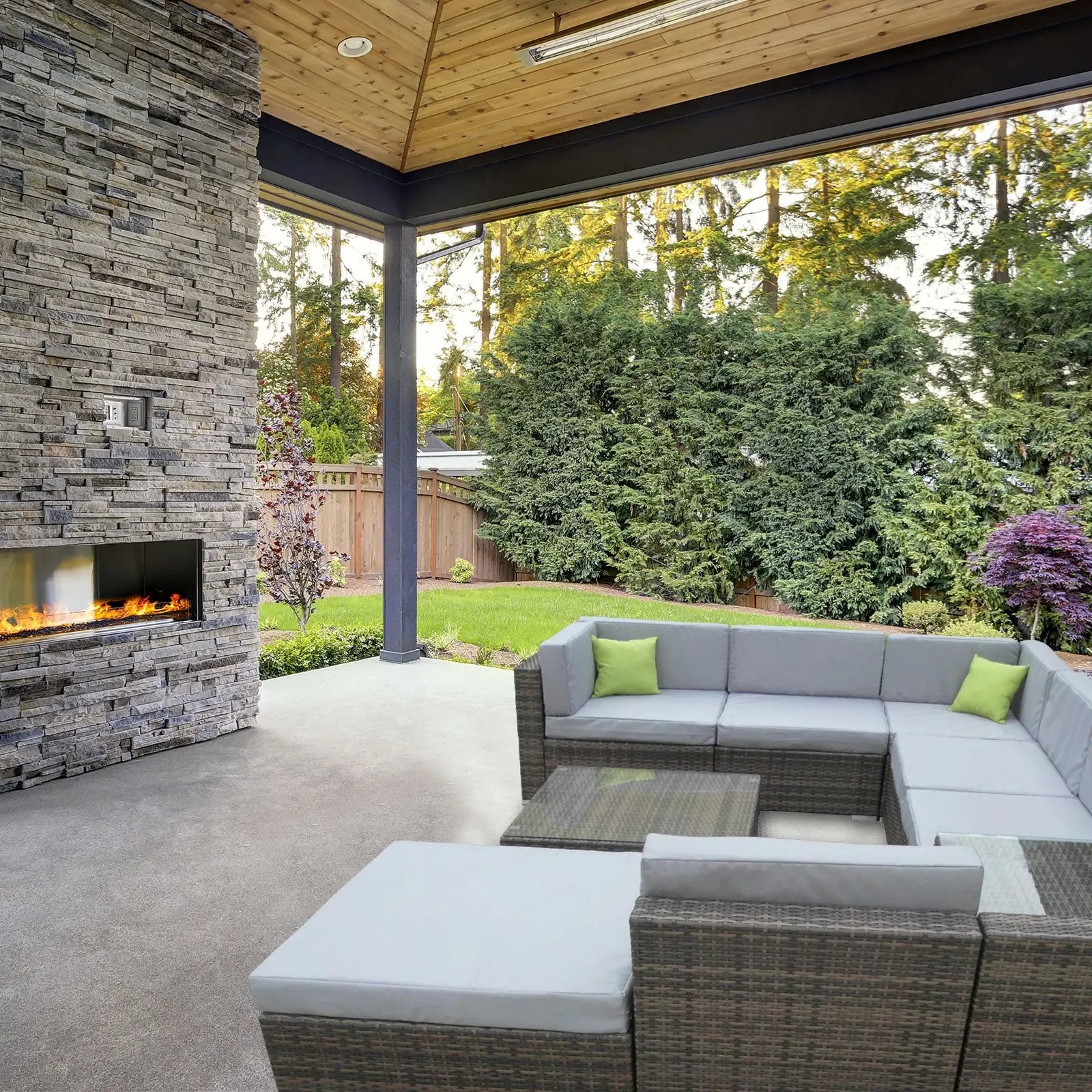 Milano 9 Piece Wicker Rattan Sofa Set Oatmeal Grey Outdoor Lounge Furniture Deals499