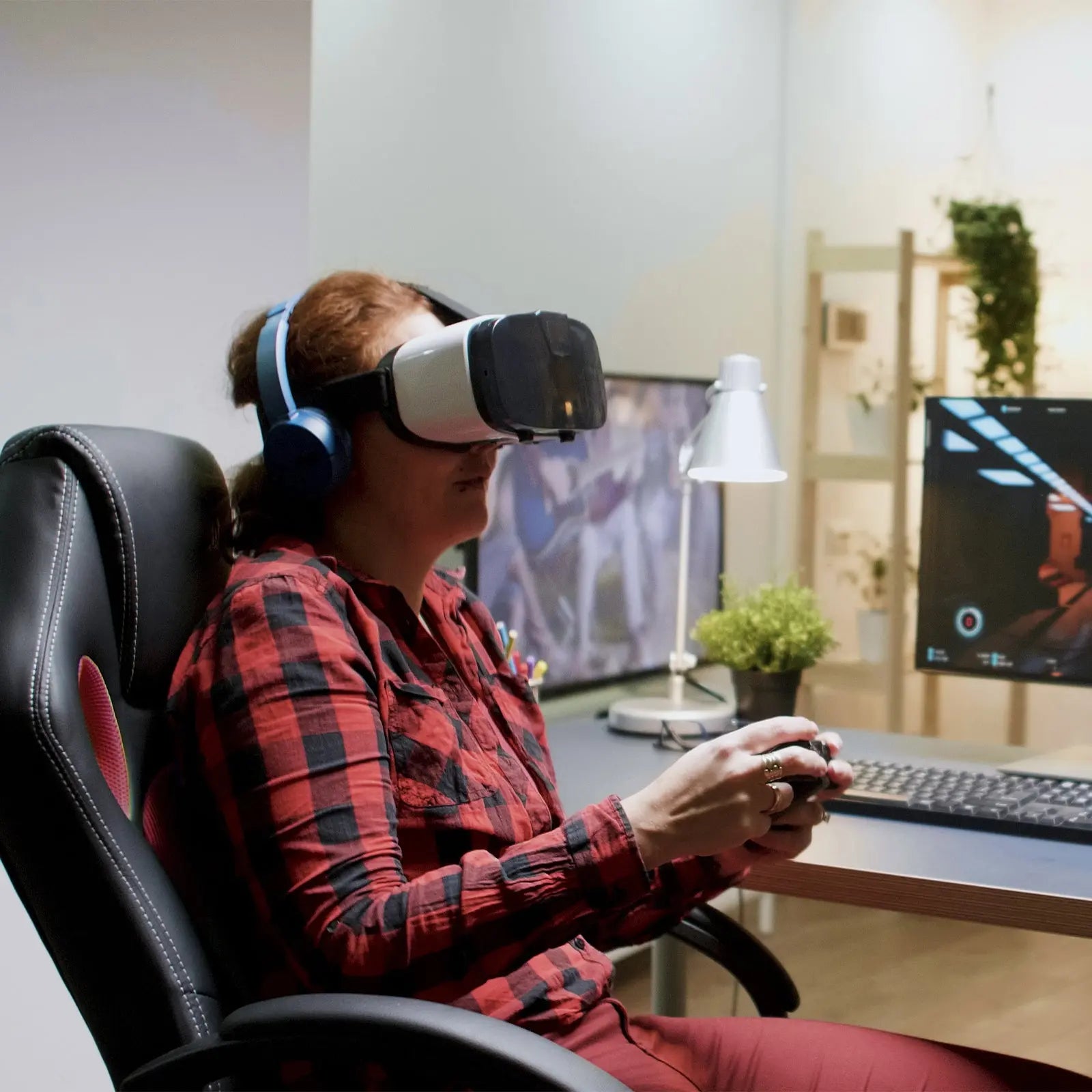 Milano Adjustable Ergonomic Racing Chair Computer Executive Chair Red Black Deals499