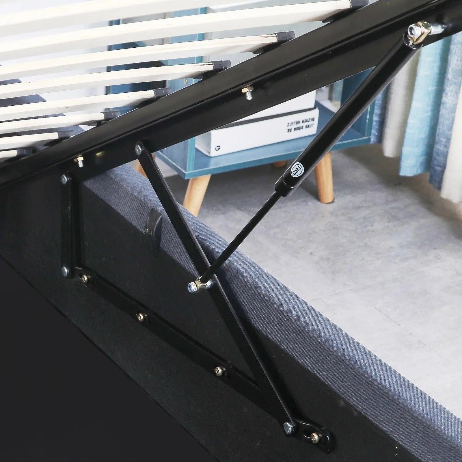 Milano Capri Luxury Gas Lift Bed Frame Base And Headboard With Storage All Sizes Charcoal King Deals499