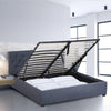Milano Capri Luxury Gas Lift Bed Frame Base And Headboard With Storage All Sizes Charcoal Single Deals499