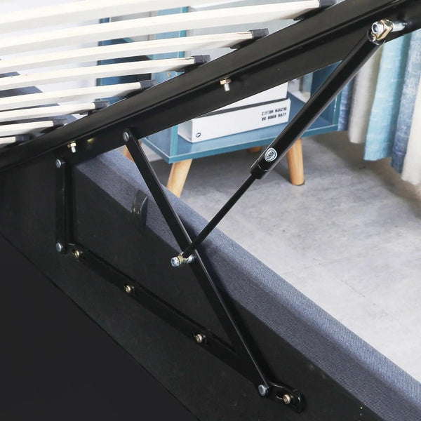 Milano Capri Luxury Gas Lift Bed Frame Base And Headboard With Storage All Sizes Charcoal Single Deals499