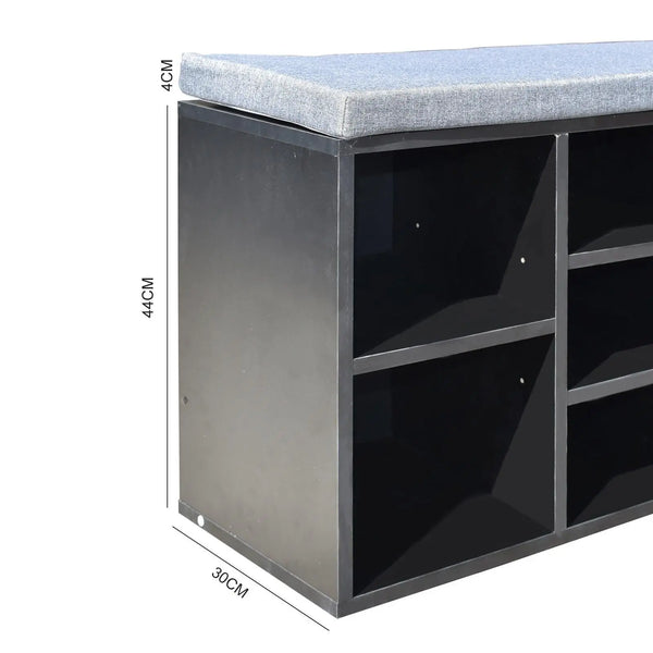 Milano Decor 2 in 1 Shoe Organiser With Bench Storage - Black And Grey Deals499