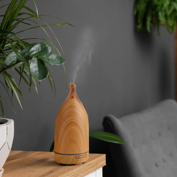 Milano Decor Aroma Diffuser 100ml Ultrasonic Humidifier Purifier And 3 Pack Oils - Light Wood Deals499