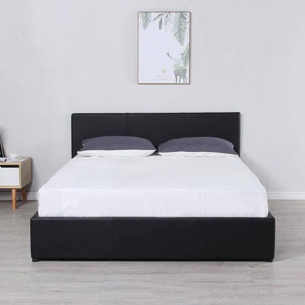 Milano Luxury Gas Lift Bed Frame And Headboard Queen Black Deals499